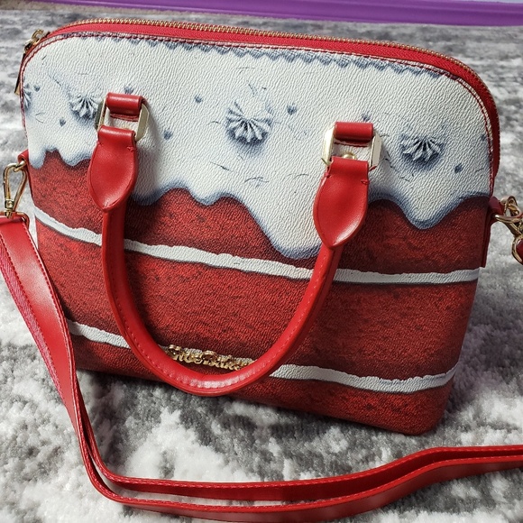 Shoe Bakery Handbags - Shoe Bakery Red Velvet Cake Bowler Bag Christmas